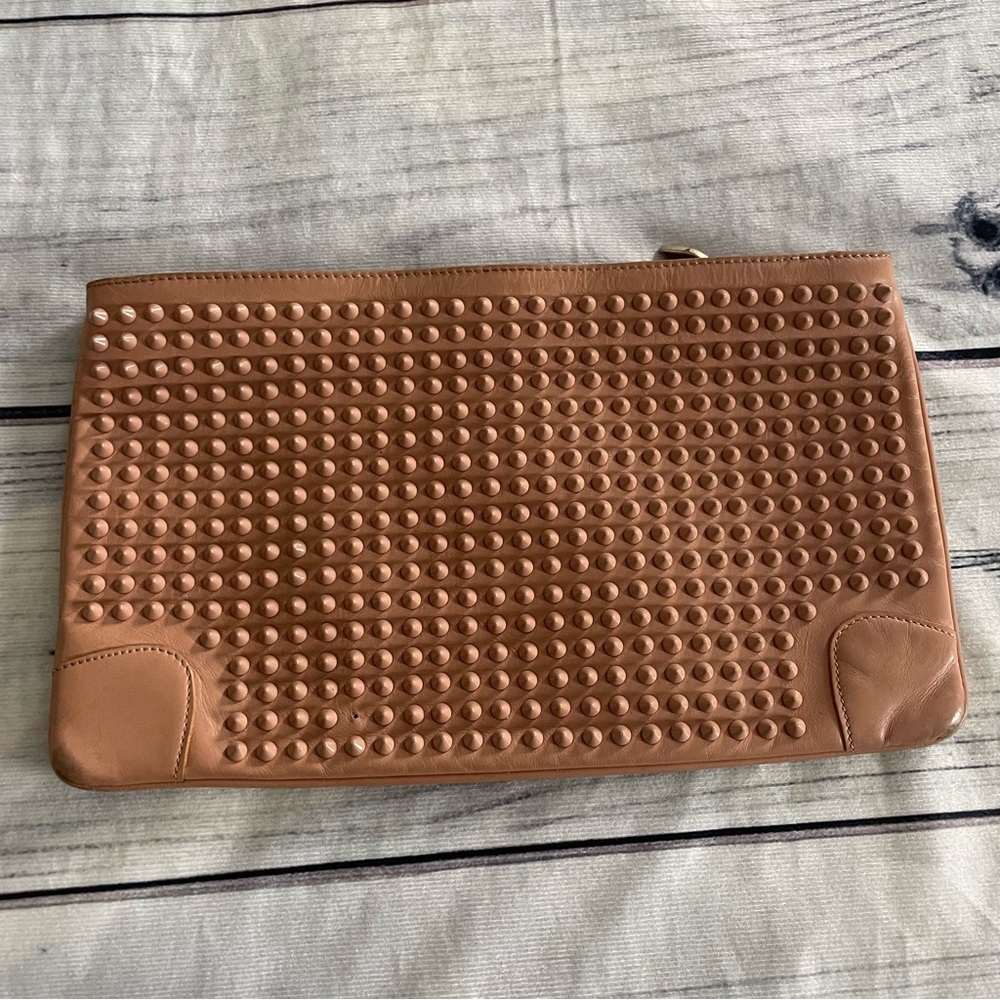 Christian Louboutin spiked clutch/ purse peach - Picture 5 of 15